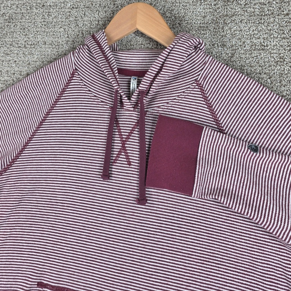 Kuhl Stria Pullover Hoodie Womens Striped Pocket Drawstring‎ Red White Size L